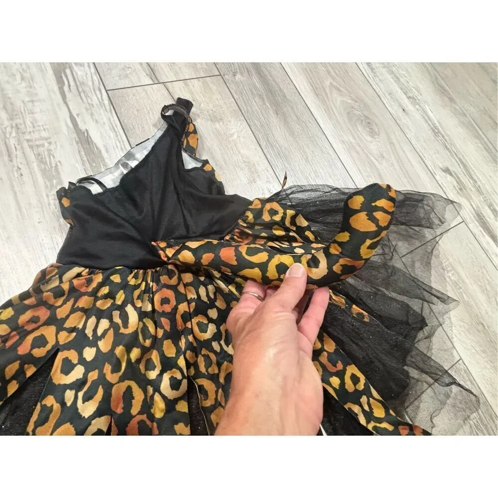 Leopard cheetah cave girl dress Halloween costume size 4-6